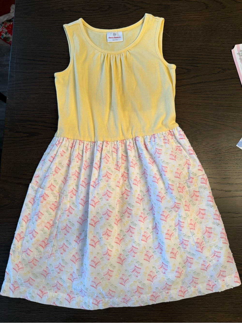 Hanna andersson 130 cm size 8 Yellow Tank & Printed Skirt Girls' Dress